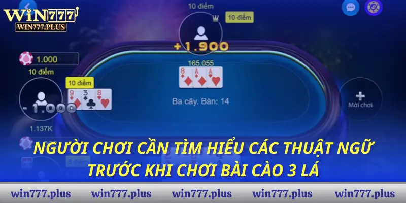 Người chơi cần tìm hiểu các thuật ngữ trước khi chơi bài cào 3 lá